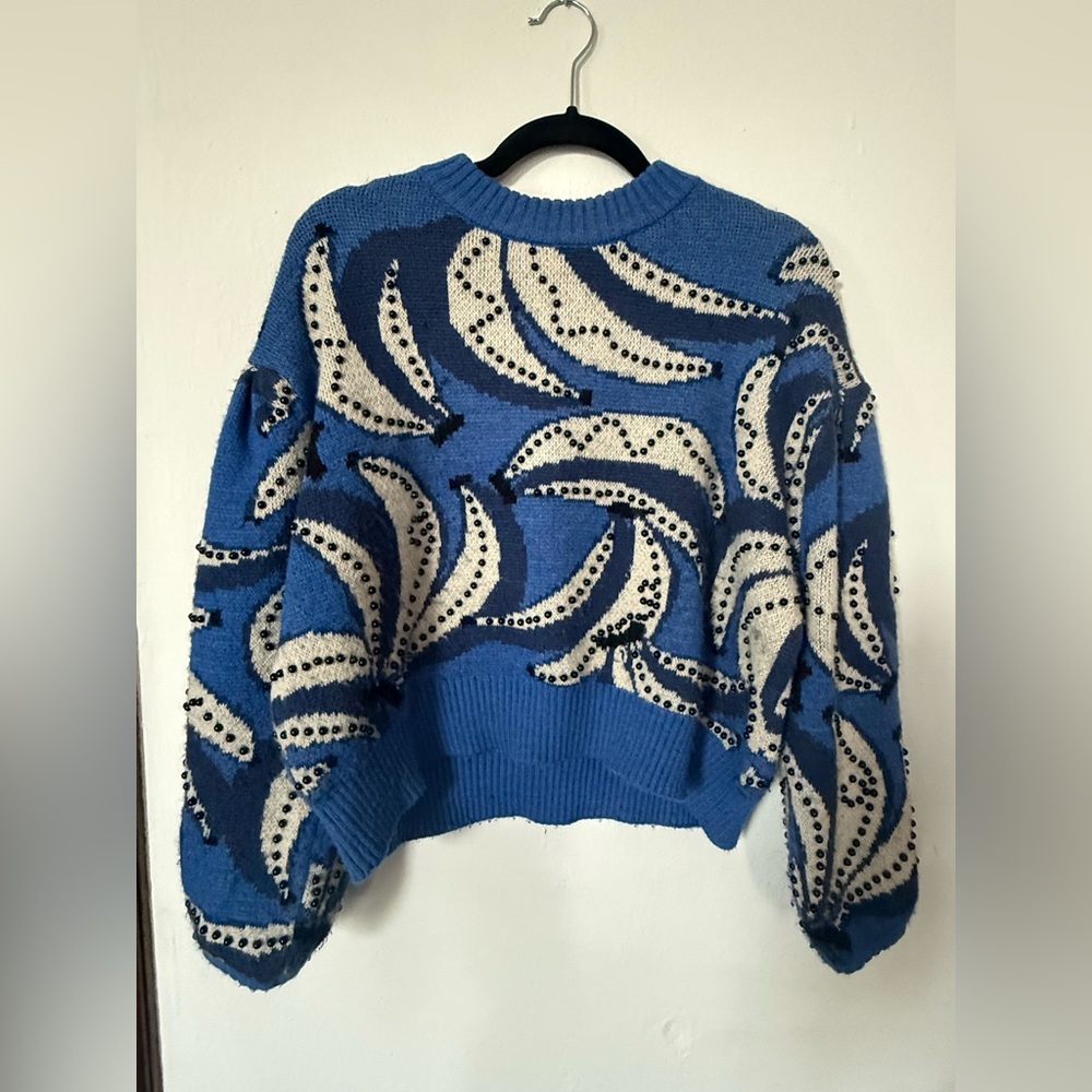 Farm Rio Cropped Banana Sweater